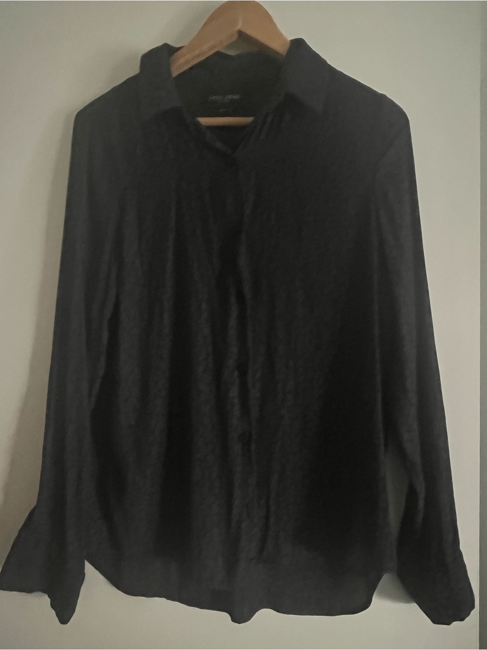 David Lerner Black Long-Sleeve Button Shirt